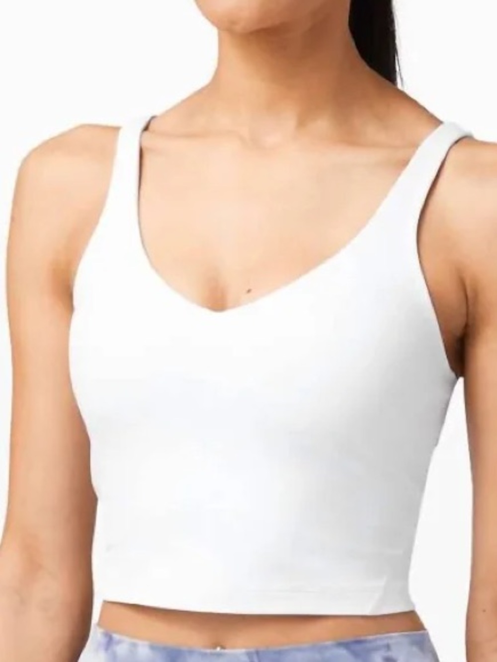 lululemon athletica White V-Neck Cropped Tank